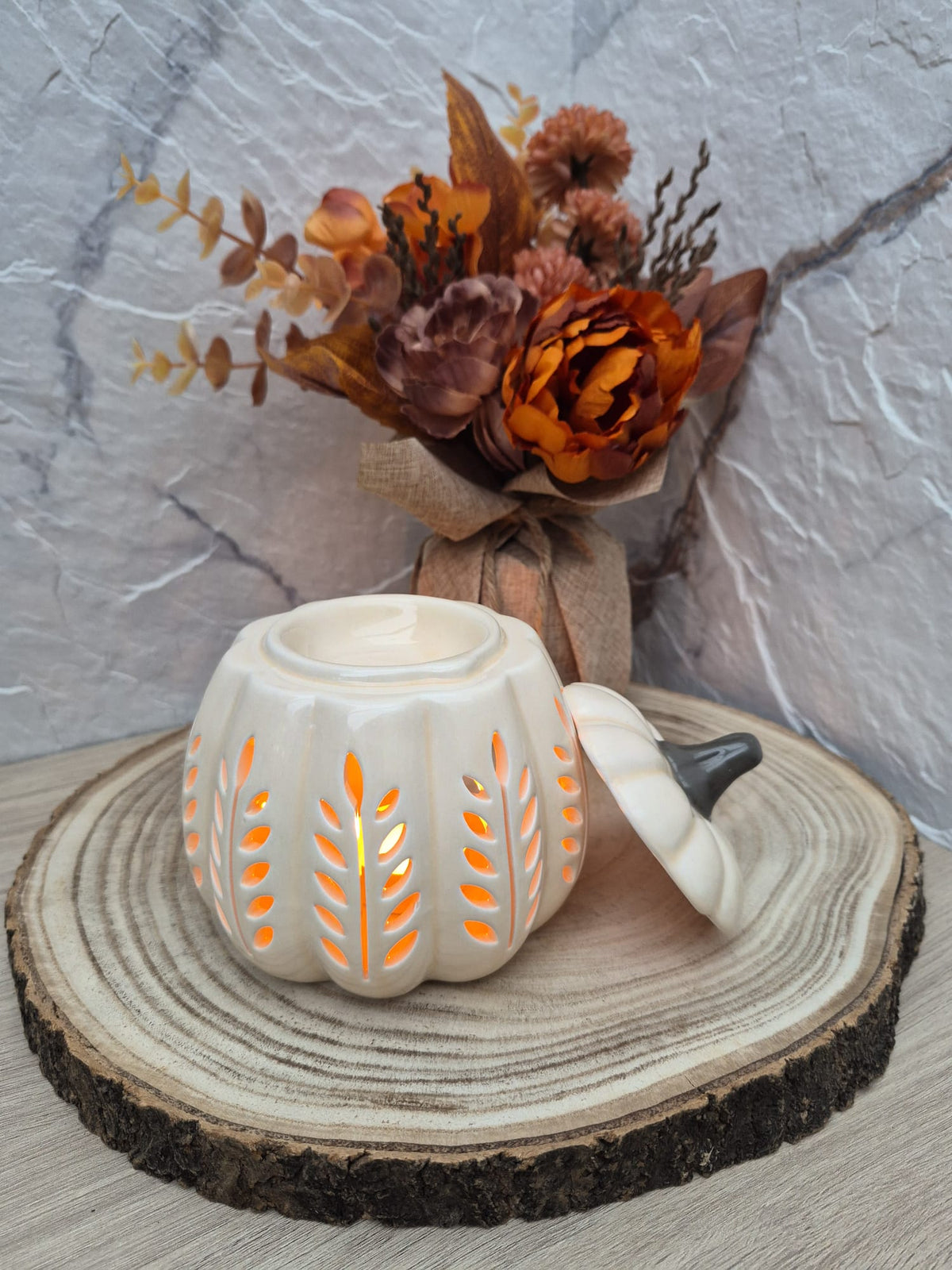 Quemador de cera y aceite Calabaza (Crema)